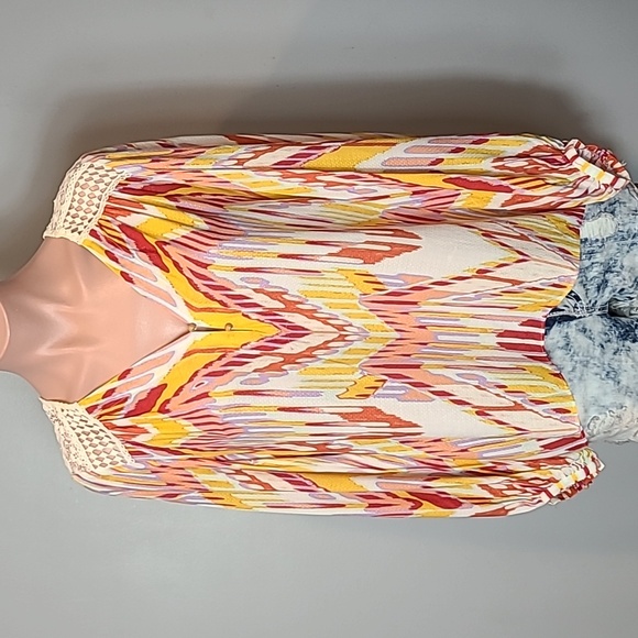 Hale Bob Tops - HALE BOB Art To Wear Flowy Top Size XS Silky Bohemian Comfy Beachy‎ Summer